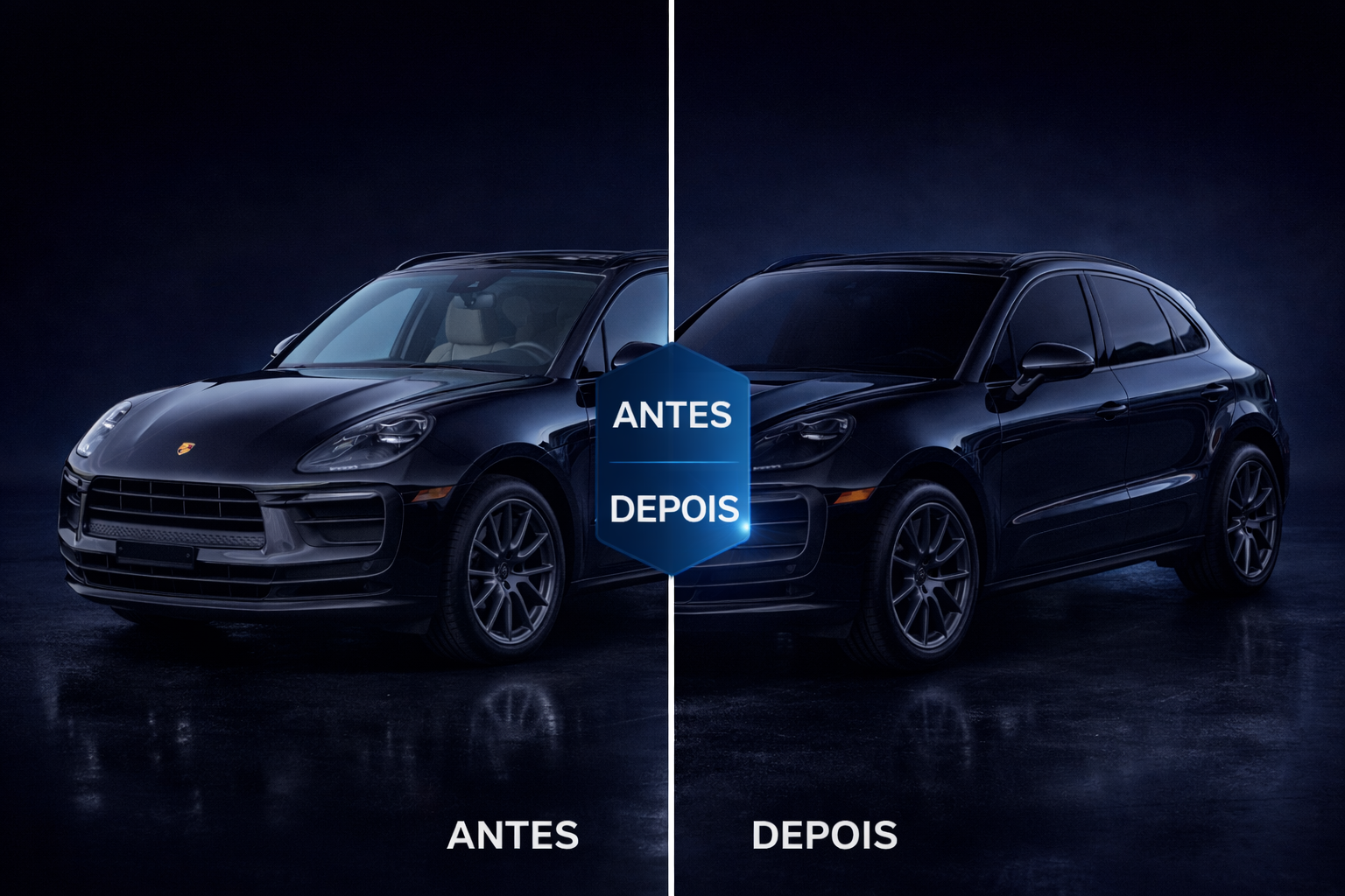 Porsche Cayenne com película térmica automotiva aplicada em Fortaleza