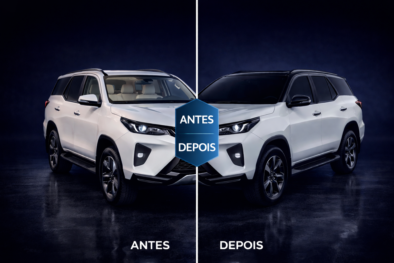 Hilux SW4 com película automotiva aplicada pela KM Window Film